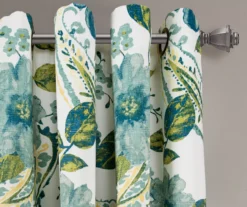 Floral Paisley Blue & Green Room-Darkening Grommet Curtain Panel Pair 38 Floral Paisley Blue & Green Room-Darkening Grommet Curtain Panel Pair -Cuisinart Store 810468110 1