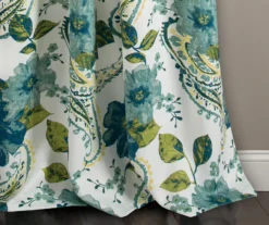 Floral Paisley Blue & Green Room-Darkening Grommet Curtain Panel Pair, (108") 9 Floral Paisley Blue & Green Room-Darkening Grommet Curtain Panel Pair, (108") -Cuisinart Store 810468110 2 1