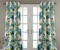 Floral Paisley Blue & Green Room-Darkening Grommet Curtain Panel Pair 23 Floral Paisley Blue & Green Room-Darkening Grommet Curtain Panel Pair -Cuisinart Store 810468110