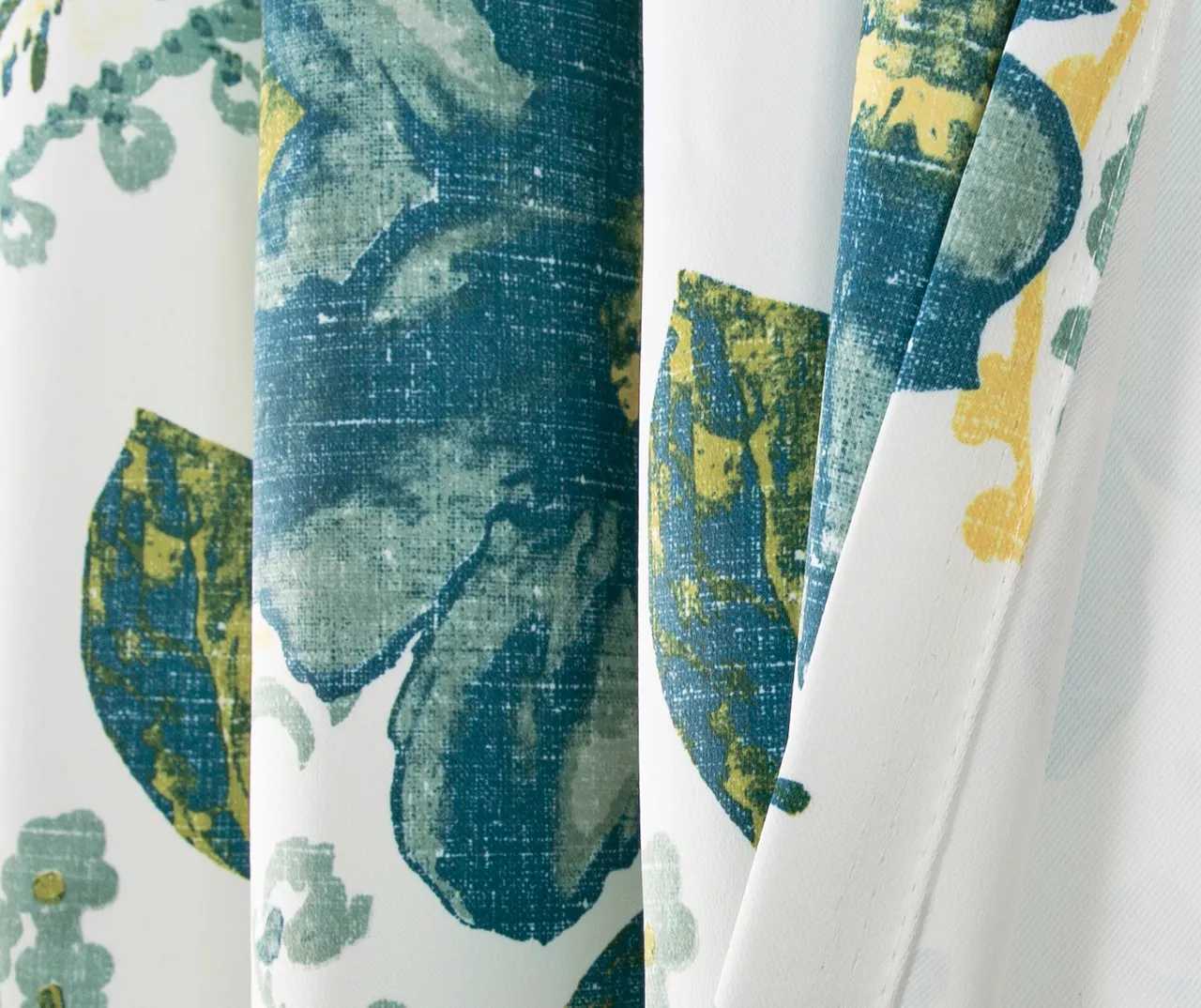 Floral Paisley Blue & Green Room-Darkening Grommet Curtain Panel Pair, (108") 5 Floral Paisley Blue & Green Room-Darkening Grommet Curtain Panel Pair, (108") - Image 5