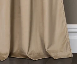 Prima Velvet Color Block Ivory & Taupe Room-Darkening Grommet Curtain Panel Pair, (84") -Cuisinart Store 810468151 3 1