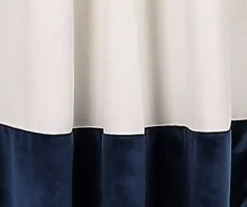 Prima Velvet Color Block White & Navy Room-Darkening Grommet Curtain Panel Pair, (84") 9 Prima Velvet Color Block White & Navy Room-Darkening Grommet Curtain Panel Pair, (84") -Cuisinart Store 810468152 2
