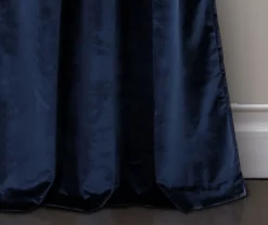 Prima Velvet Color Block White & Navy Room-Darkening Grommet Curtain Panel Pair, (84") 10 Prima Velvet Color Block White & Navy Room-Darkening Grommet Curtain Panel Pair, (84") -Cuisinart Store 810468152 3