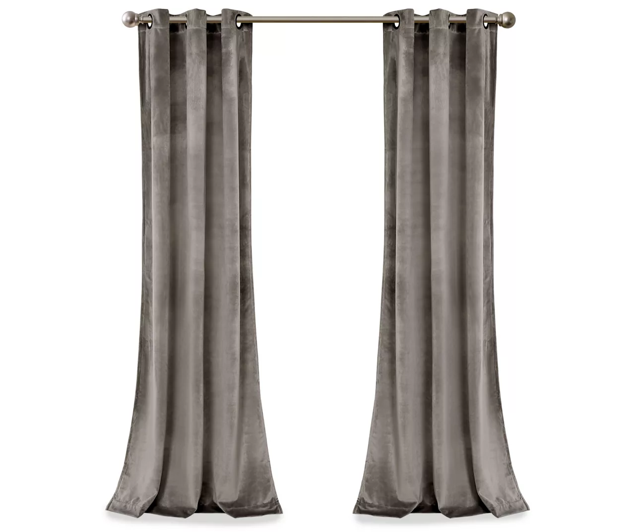 Prima Velvet Gray Room-Darkening Grommet Curtain Panel Pair, (84") 7 Prima Velvet Gray Room-Darkening Grommet Curtain Panel Pair, (84") - Image 7