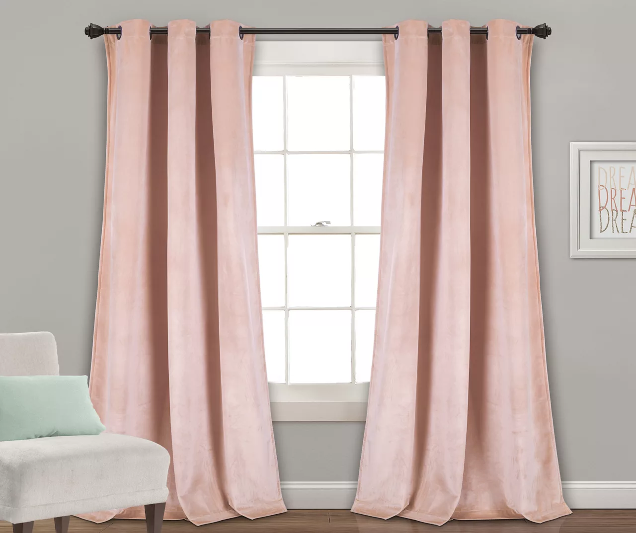 Prima Velvet Room-Darkening Grommet Curtain Panel Pair 2 Prima Velvet Room-Darkening Grommet Curtain Panel Pair - Image 2