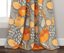 Poppy Garden Yellow & Gray Room-Darkening Back Tab Curtain Panel Pair, (84") 11 Poppy Garden Yellow & Gray Room-Darkening Back Tab Curtain Panel Pair, (84") -Cuisinart Store 810468158 3