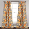 Poppy Garden Yellow & Gray Room-Darkening Back Tab Curtain Panel Pair, (108")