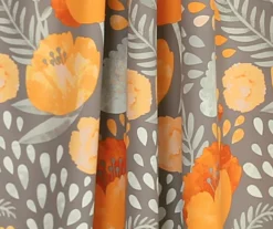 Poppy Garden Yellow & Gray Room-Darkening Back Tab Curtain Panel Pair, (108") 8 Poppy Garden Yellow & Gray Room-Darkening Back Tab Curtain Panel Pair, (108") -Cuisinart Store 810468159 2