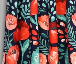 Poppy Garden Navy & Red Room-Darkening Back Tab Curtain Panel Pair, (84") 10 Poppy Garden Navy & Red Room-Darkening Back Tab Curtain Panel Pair, (84") -Cuisinart Store 810468161 2