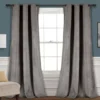 Prima Velvet Gray Room-Darkening Grommet Curtain Panel Pair, (108")
