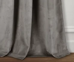 Prima Velvet Gray Room-Darkening Grommet Curtain Panel Pair, (108") 9 Prima Velvet Gray Room-Darkening Grommet Curtain Panel Pair, (108") -Cuisinart Store 810468166 2