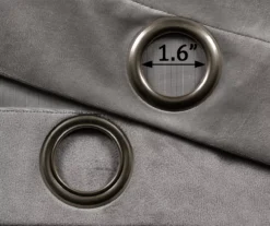 Prima Velvet Gray Room-Darkening Grommet Curtain Panel Pair, (108") 10 Prima Velvet Gray Room-Darkening Grommet Curtain Panel Pair, (108") -Cuisinart Store 810468166 3