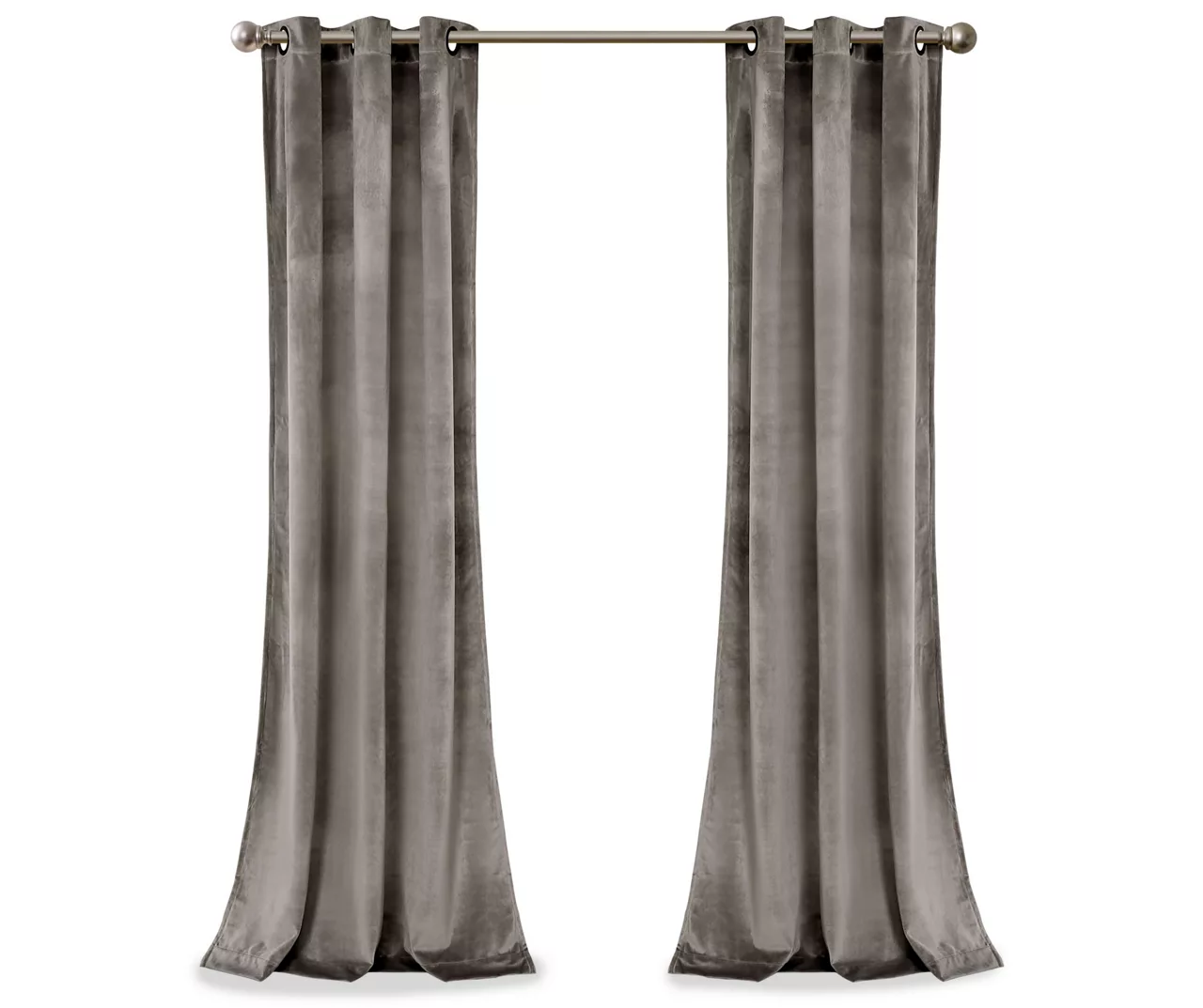Prima Velvet Gray Room-Darkening Grommet Curtain Panel Pair, (95") 7 Prima Velvet Gray Room-Darkening Grommet Curtain Panel Pair, (95") - Image 7