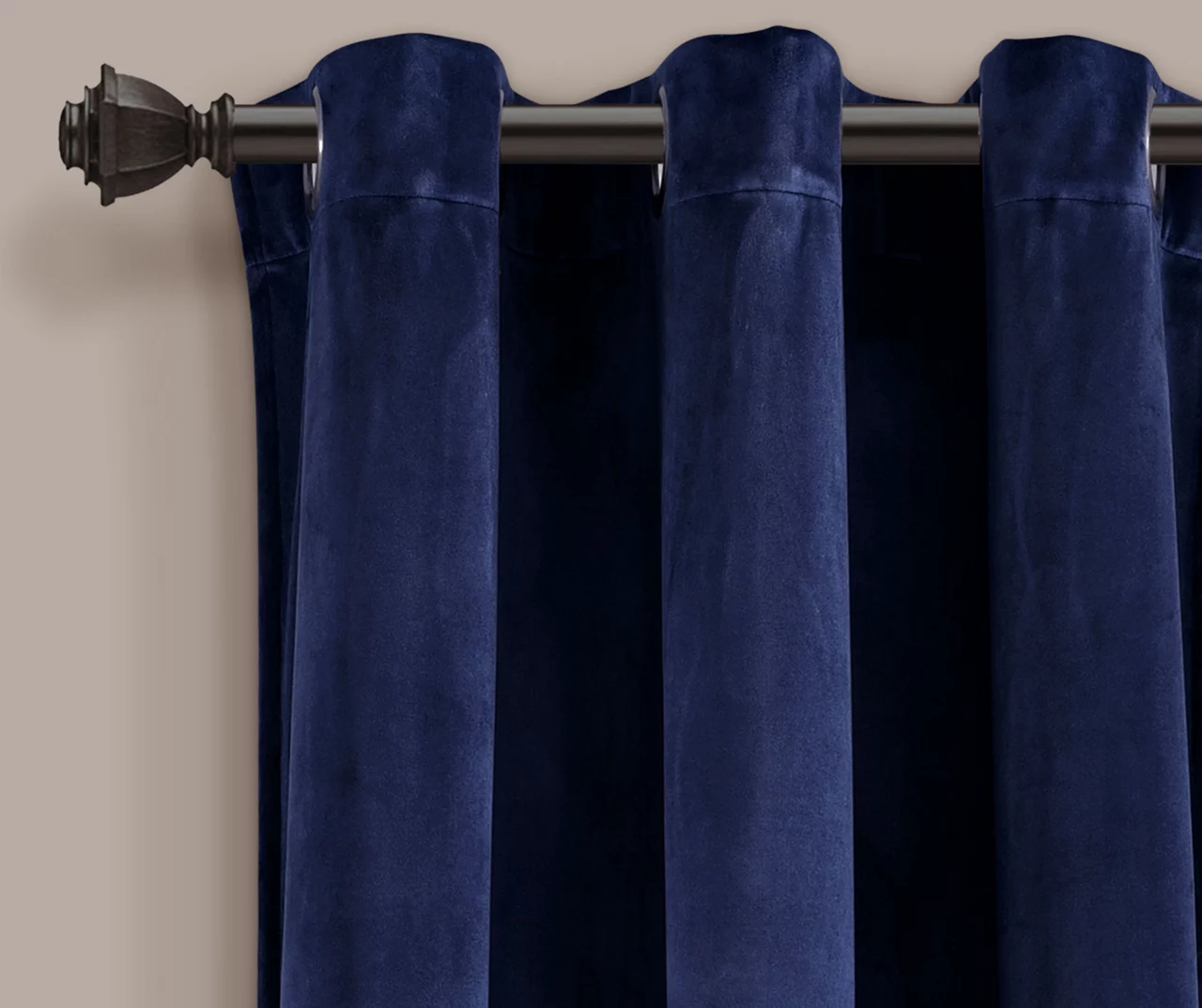 Prima Velvet Navy Room-Darkening Grommet Curtain Panel Pair, (95") 2 Prima Velvet Navy Room-Darkening Grommet Curtain Panel Pair, (95") - Image 2