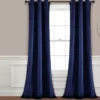 Prima Velvet Navy Room-Darkening Grommet Curtain Panel Pair, (95")