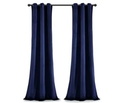 Prima Velvet Navy Room-Darkening Grommet Curtain Panel Pair, (95") 13 Prima Velvet Navy Room-Darkening Grommet Curtain Panel Pair, (95") -Cuisinart Store 810468170 6
