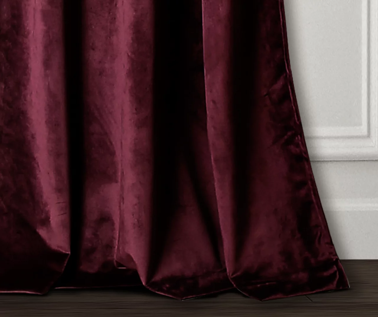 Prima Velvet Plum Room-Darkening Grommet Curtain Panel Pair, (95") 3 Prima Velvet Plum Room-Darkening Grommet Curtain Panel Pair, (95") - Image 3