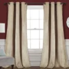 Prima Velvet Wheat Room-Darkening Grommet Curtain Panel Pair, (84")