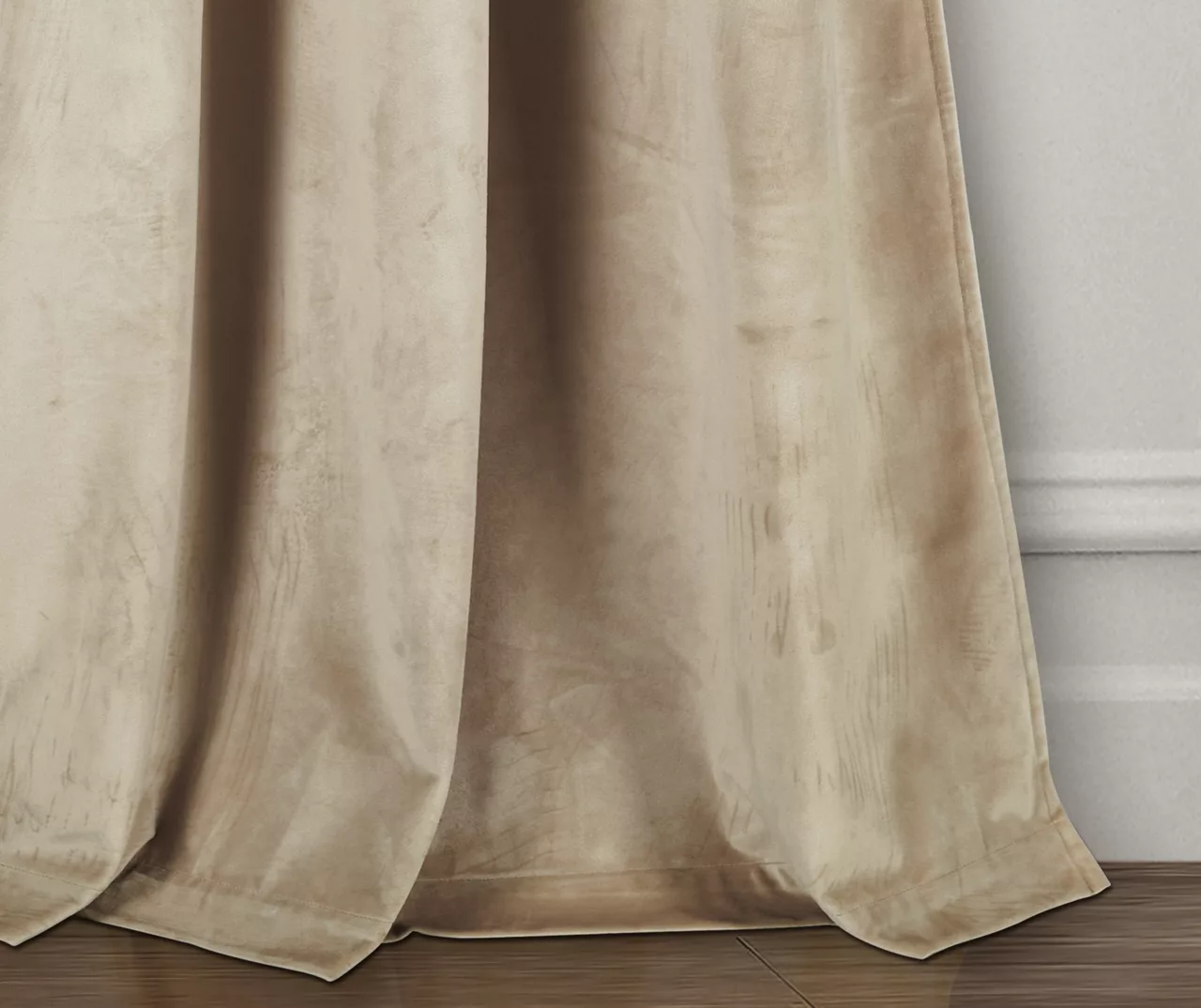 Prima Velvet Wheat Room-Darkening Grommet Curtain Panel Pair, (84") 3 Prima Velvet Wheat Room-Darkening Grommet Curtain Panel Pair, (84") - Image 3