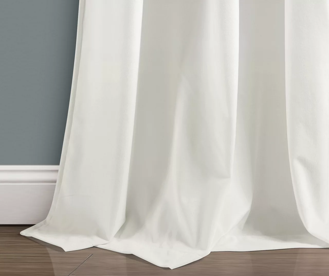 Prima Velvet White Room-Darkening Grommet Curtain Panel Pair, (84") 3 Prima Velvet White Room-Darkening Grommet Curtain Panel Pair, (84") - Image 3