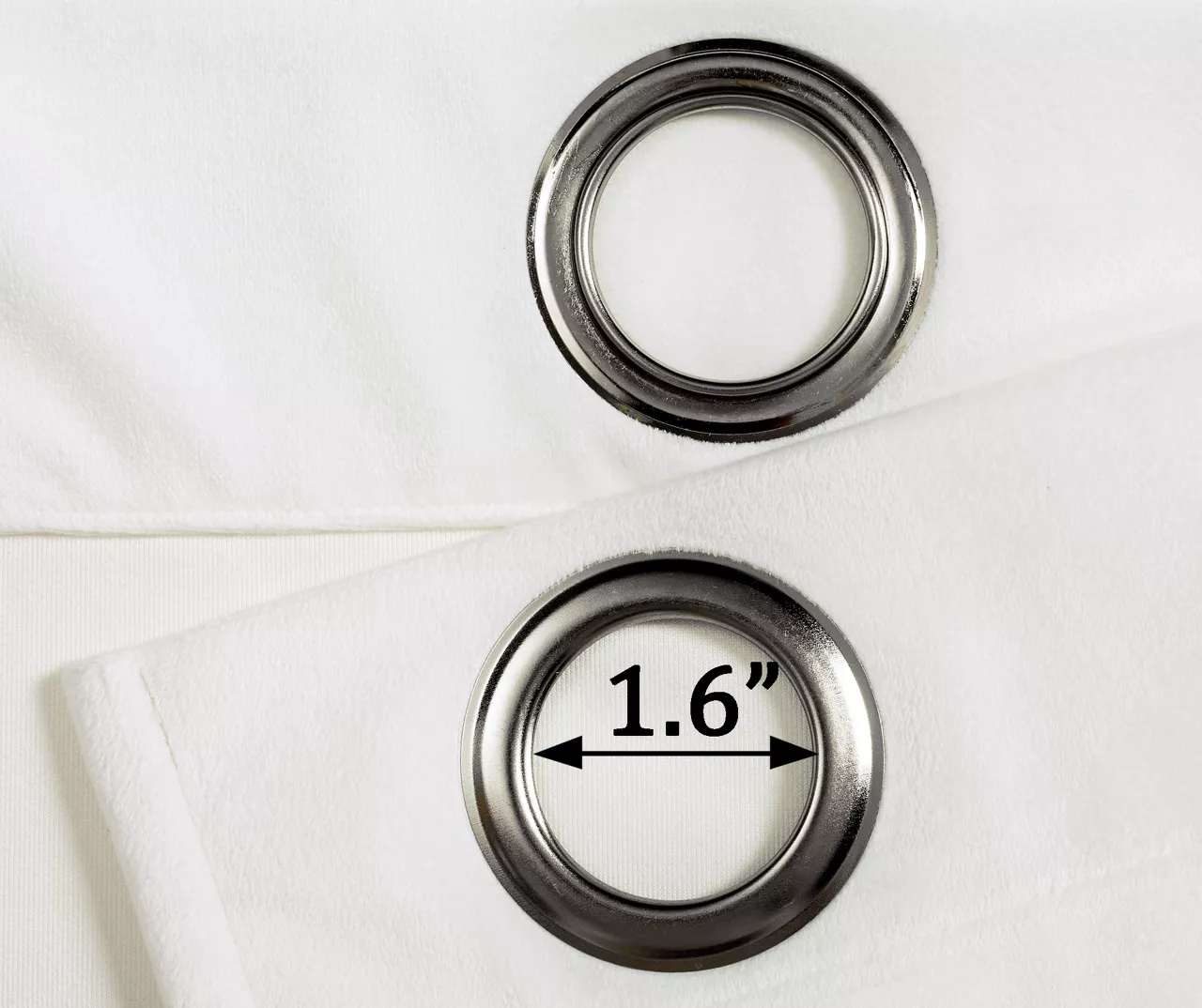 Prima Velvet White Room-Darkening Grommet Curtain Panel Pair, (84") 6 Prima Velvet White Room-Darkening Grommet Curtain Panel Pair, (84") - Image 6