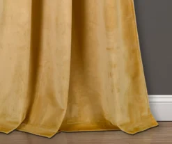 Prima Velvet Yellow Room-Darkening Grommet Curtain Panel Pair, (84") 9 Prima Velvet Yellow Room-Darkening Grommet Curtain Panel Pair, (84") -Cuisinart Store 810468176 2