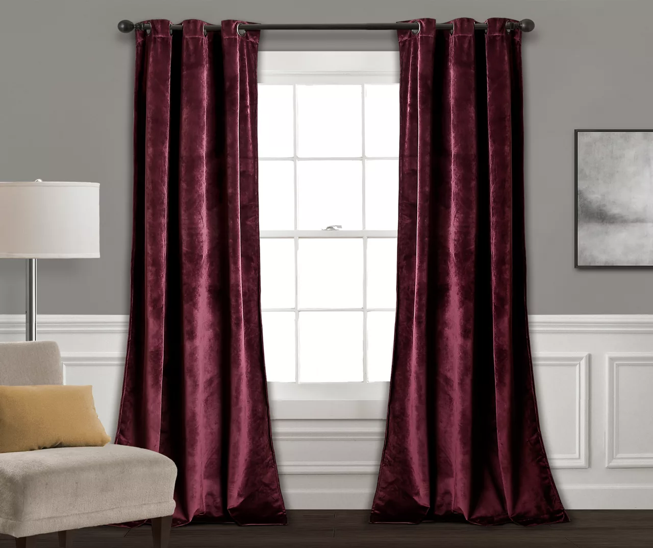 Prima Velvet Room-Darkening Grommet Curtain Panel Pair 12 Prima Velvet Room-Darkening Grommet Curtain Panel Pair - Image 12