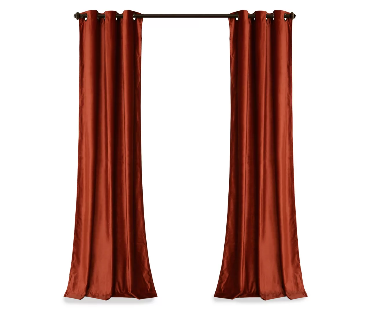 Prima Velvet Rust Room-Darkening Grommet Curtain Panel Pair, (84") 7 Prima Velvet Rust Room-Darkening Grommet Curtain Panel Pair, (84") - Image 7