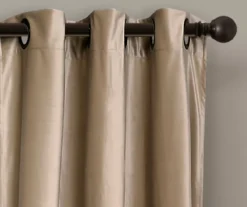 Prima Velvet Taupe Room-Darkening Grommet Curtain Panel Pair, (84") -Cuisinart Store 810468181 1