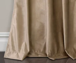 Prima Velvet Taupe Room-Darkening Grommet Curtain Panel Pair, (84") -Cuisinart Store 810468181 3
