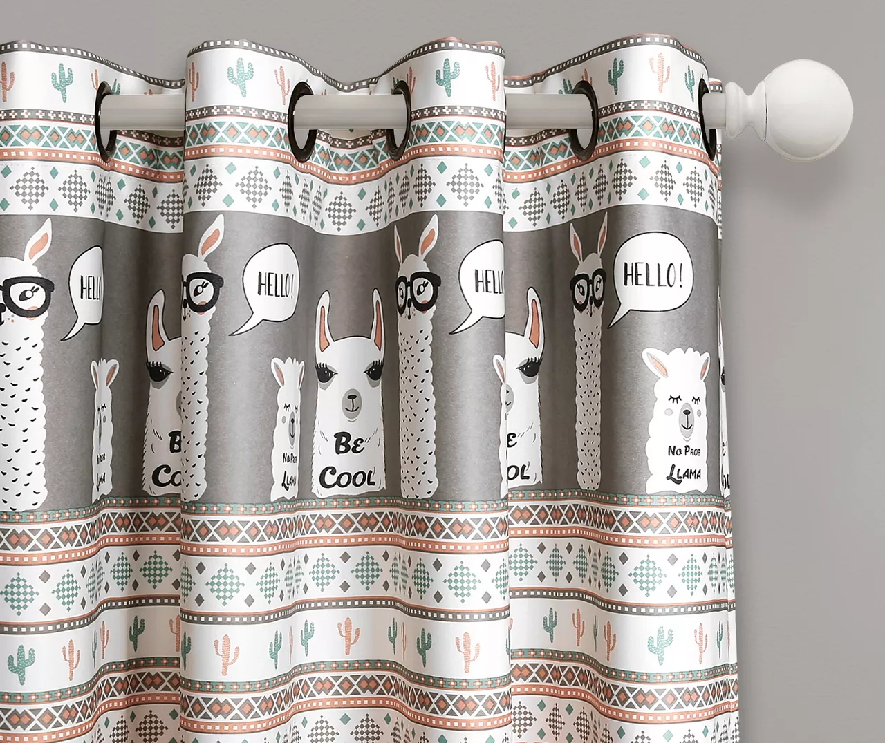 Llama Stripe Room-Darkening Grommet Curtain Panel Pair, (84") 6 Llama Stripe Room-Darkening Grommet Curtain Panel Pair, (84") - Image 6