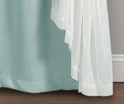 Lush Blue Blackout Grommet Curtain Panel Pair With Sheer Overlay, (84") -Cuisinart Store 810468186 5