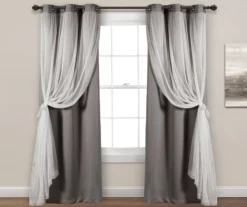 Lush Dark Gray Blackout Grommet Curtain Panel Pair With Sheer Overlay, (95") 10 Lush Dark Gray Blackout Grommet Curtain Panel Pair With Sheer Overlay, (95") -Cuisinart Store 810468187 2