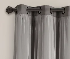 Lush Dark Gray Blackout Grommet Curtain Panel Pair With Sheer Overlay, (95") 12 Lush Dark Gray Blackout Grommet Curtain Panel Pair With Sheer Overlay, (95") -Cuisinart Store 810468187 4