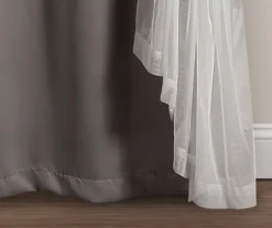 Lush Dark Gray Blackout Grommet Curtain Panel Pair With Sheer Overlay, (95") 13 Lush Dark Gray Blackout Grommet Curtain Panel Pair With Sheer Overlay, (95") -Cuisinart Store 810468187 5