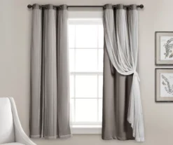 Lush Blackout Grommet Curtain Panel Pair With Sheer Overlay -Cuisinart Store 810468188