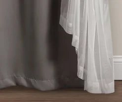 Lush Dark Gray Blackout Grommet Curtain Panel Pair With Sheer Overlay, (84") 12 Lush Dark Gray Blackout Grommet Curtain Panel Pair With Sheer Overlay, (84") -Cuisinart Store 810468189 5