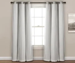 Lush Light Gray Blackout Grommet Curtain Panel Pair With Sheer Overlay, (108") -Cuisinart Store 810468190 2