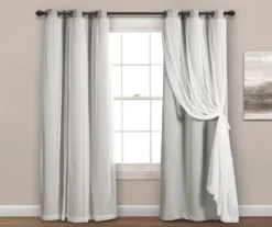 Lush Blackout Grommet Curtain Panel Pair With Sheer Overlay -Cuisinart Store 810468190