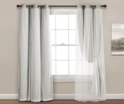 Lush Light Gray Blackout Grommet Curtain Panel Pair With Sheer Overlay, (108") -Cuisinart Store 810468190 3