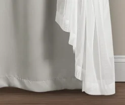 Lush Light Gray Blackout Grommet Curtain Panel Pair With Sheer Overlay, (108") -Cuisinart Store 810468190 5