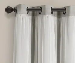 Lush Light Gray Blackout Grommet Curtain Panel Pair With Sheer Overlay, (95") 12 Lush Light Gray Blackout Grommet Curtain Panel Pair With Sheer Overlay, (95") -Cuisinart Store 810468194 4