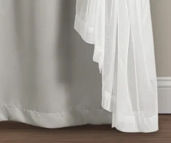 Lush Light Gray Blackout Grommet Curtain Panel Pair With Sheer Overlay, (95") 13 Lush Light Gray Blackout Grommet Curtain Panel Pair With Sheer Overlay, (95") -Cuisinart Store 810468194 5