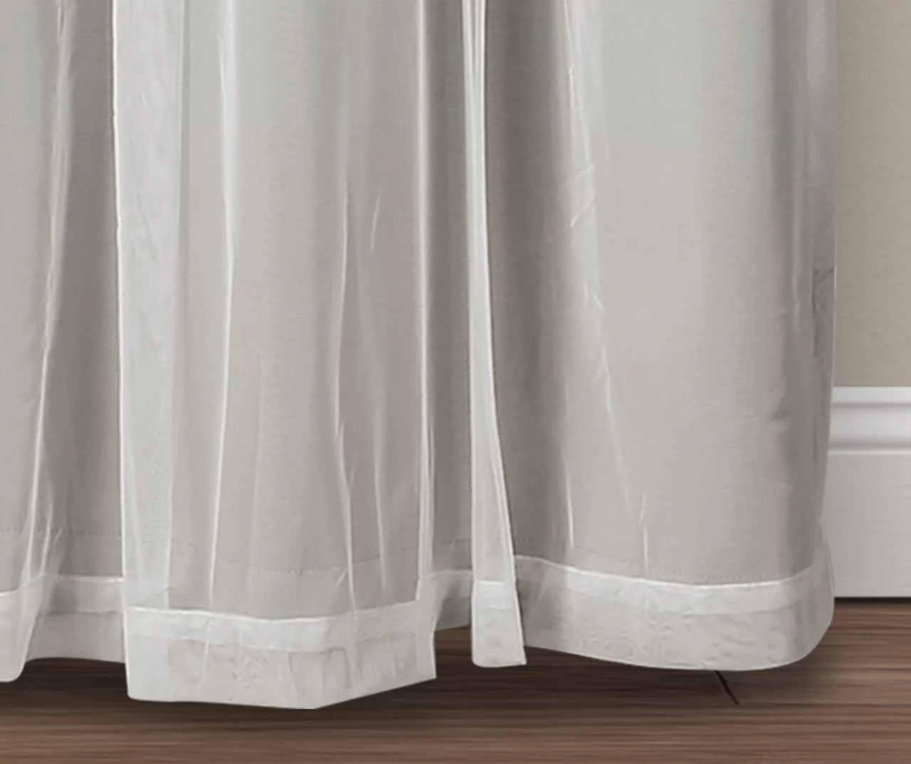 Lush Light Gray Blackout Grommet Curtain Panel Pair With Sheer Overlay, (95") 7 Lush Light Gray Blackout Grommet Curtain Panel Pair With Sheer Overlay, (95") - Image 7