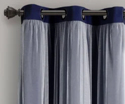 Lush Navy Blackout Grommet Curtain Panel Pair With Sheer Overlay, (63") -Cuisinart Store 810468195 4