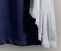 Lush Navy Blackout Grommet Curtain Panel Pair With Sheer Overlay, (63") -Cuisinart Store 810468195 5