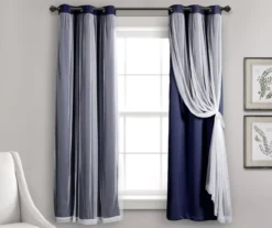 Lush Blackout Grommet Curtain Panel Pair With Sheer Overlay -Cuisinart Store 810468195 7