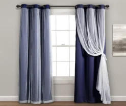 Lush Blackout Grommet Curtain Panel Pair With Sheer Overlay -Cuisinart Store 810468196 7