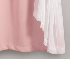 Lush Pink Blackout Grommet Curtain Panel Pair With Sheer Overlay, (63") -Cuisinart Store 810468197 5