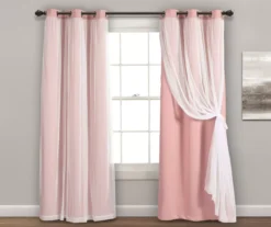 Lush Blackout Grommet Curtain Panel Pair With Sheer Overlay -Cuisinart Store 810468198